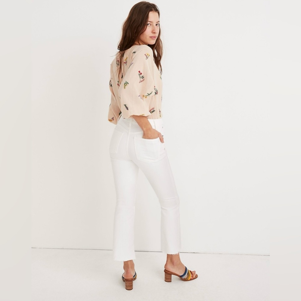 Madewell Cali Demi-Boot Raw Hem in Pure White Jeans Women’s Size 28
